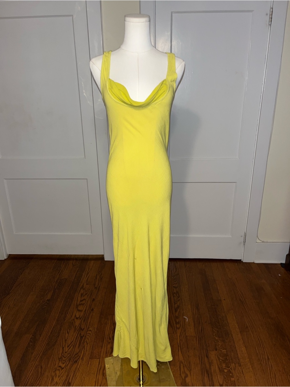 Liquid Sunshine — GHOST 1990s Chartreuse Cowl-Neck Archive Gown